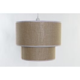 DKD Home Decor Lámpara de Techo Wayan Estilo Balinés de Ratán Natural Marrón Blanco, 40x40x32 cm, Casquillo E27 (Pack de 2)