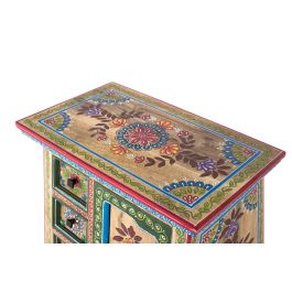 GINER Y COLOMER Móvil con Puerta Decorada en Madera de Mango, 4 Cajones, Color Multicolor