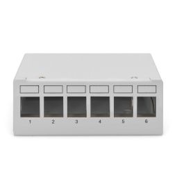 Digitus Patchpanel Modular Apantallado de Sobremesa, 6 Puertos, Montaje en Pared, Acero Gris, 112x44mm