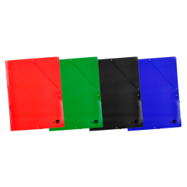 Liderpapel Carpeta de Gomas Tres Solapas Cartón Plastificado DIN A3 Colores Surtidos