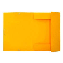 Liderpapel Carpeta Gomas Tres Solapas Cartón Simil Prespan Folio Color Amarillo