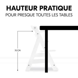 HAUCK Silla Alta de Madera Escalable Alpha+ Blanca - Asiento y Reposapiés Ajustables, Arnés de 5 Puntos, Bandeja Extraíble