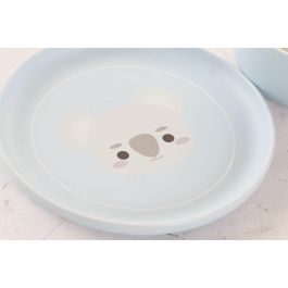 DKD Home Decor Vajilla Infantil Azul Gris New Bone Set 5 Piezas