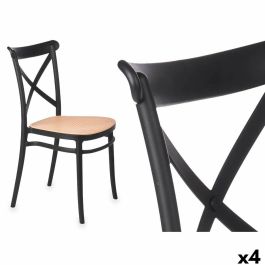 Silla GiftDecor PC-175 Negro Beige 4 Unidades