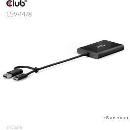 Club3D CSV-1478 Adaptador USB-C a 2x DisplayPort 4K@60Hz - Conexión Dual Monitor para PC Portátil y Escritorio Negro