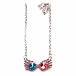 THE CARAT SHOP Colgante Gafas Luna Lovegood Harry Potter con Cristales Azules y Rosas - Cadena de 40cm