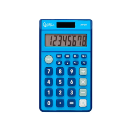 Liderpapel Calculadora Bolsillo XF09 8 Dígitos Solar y Pilas Color Azul 115x65x8 mm