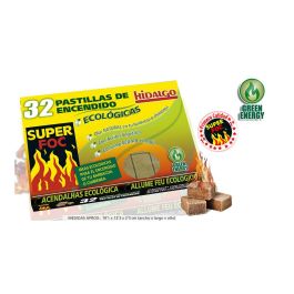 Super Foc 08100 Pastillas de encendido ecológicas, pack de 32 unidades, aceites vegetales, olor natural para barbacoa o chimenea