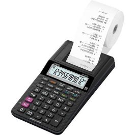 Casio Calculadora Impresora HR-8RCE Pantalla LC 12 Dígitos AC/DC Pilas Papel 58mm Negro