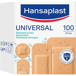 Hansaplast HP UNIVERSAL Apósitos Multitamaño 100 unidades. Protectores y Transpirables. Resistentes al Agua y Suciedad para Uso Diario.