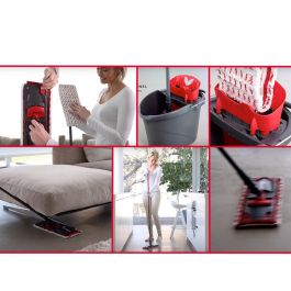 Vileda Ultramax Set Mopa Microfibras 2 en 1 con Escurridor Vertical para Suelos y Parquet, Limpieza Manos Secas Gris/Rojo 36x13.6cm Vileda Ultramax Set Mopa Microfibras 2 en 1 con Escurridor Vertical para Suelos y Parquet, Limpieza Manos Secas Gris/Rojo 36x13.6cm