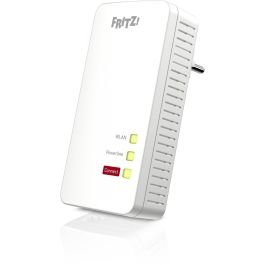 AVM FRITZ! Powerline 1260E Adaptador PLC 1200 Mbit/s con Puerto Gigabit Ethernet y WiFi, Enchufe Integrado Blanco