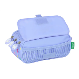 Portatodo Triple Benetton Lila Lila 21,5 x 10 x 8 cm