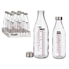 Vivalto Botella Medidora con Tapón de Acero, Cristal Transparente, 1 L (medidor hasta 700 ml), 8x26.5x8 cm (Set de 18) Precio: 33.68999975. SKU: B14B9XT4LE