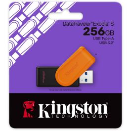 Kingston DTXS/256GB Pendrive DataTraveler Exodia S 256GB USB 3.2 Gen 1 Tipo A con Tapón Giratorio Naranja