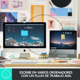 Logitech MX Keys Mini Teclado Inalámbrico Gris Pálido - Teclas Esféricas Cóncavas, Retroiluminación Inteligente, Bluetooth
