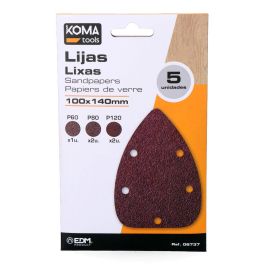 Koma Tools Lijas para lijadora tipo mouse 08707, Set 5 uds (p60, p80, p120) 10x14 cm