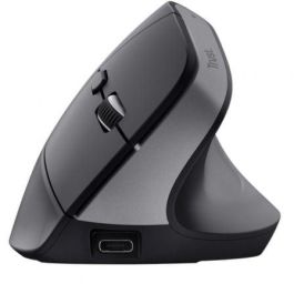Trust Ratón Ergonómico Vertical Inalámbrico Bluetooth 2.4 GHz 6 Botones Recargable Negro, DPI Ajustable hasta 2400