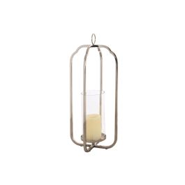 Portavela Moderno DKD Home Decor Plateado 21 x 49 x 21 cm Portavela Moderno DKD Home Decor Plateado 21 x 49 x 21 cm