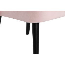 DKD Home Decor Butaca para Salón Dormitorio Rosa Palo y Negro, Poliéster y Madera, Desmontable, 70x78x60 cm, Asiento 45 cm DKD Home Decor Butaca para Salón Dormitorio Rosa Palo y Negro, Poliéster y Madera, Desmontable, 70x78x60 cm, Asiento 45 cm