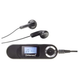 Intenso MP3 Player Music Walker, Reproductor MP3 64 GB Negro, Pantalla LCD, Compatible con Tarjeta MicroSD, Auriculares y Tarjeta de 16 GB Incluidos