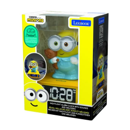 Lexibook Reloj Despertador Minions con Luz Nocturna 3D y Efectos de Sonido