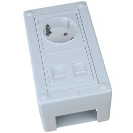 MicroConnect 1008007 Caja de superficie de 1 elemento, para módulos de protección, autoextinguible UL 94, Blanco RAL 9003
