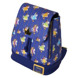 Loungefly Mochila Princesas Disney Carousel 26cm Piel Vegana con Herrajes Dorados, Tirantes Ajustables y Bolsillos Cremallera