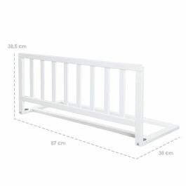 Roba Barandilla de Cama de Madera 90 cm - Protección Anticaída Segura para Bebés y Niños - 18 Meses a 5 Años - Blanco