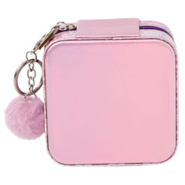 Wow Generation Joyero de viaje organizador con cremallera y diseño metalizado para anillos, pulseras, pendientes y collares
