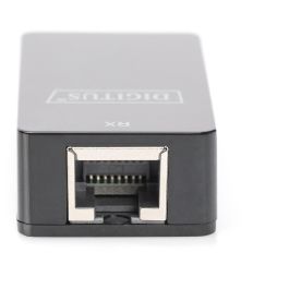 Digitus Extensor USB 1.1 a CAT5/5e/6, Alargador de Cable USB de Red hasta 45m, Negro