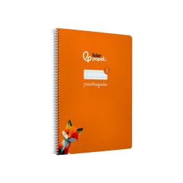 Cuaderno Espiral Liderpapel Din A4 Pautaguia Tapa Dura 80H 90 gr Cuadro Pautado 3 mm Color Naranja 5 unidades