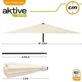 Sombrilla Aktive 250 x 235 x 250 cm Aluminio Crema