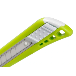 Q-connect Cúter de Plástico Ancho con Guía Metálica y Cuchilla de Cerámica 18 mm xd-43 Blíster 1 Unidad