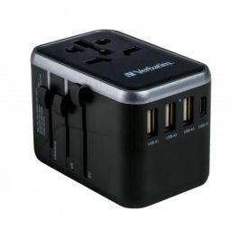 Verbatim Adaptador Universal de Viaje con 1 Puerto USB-C PD 61W, 3 Puertos USB-A, 1 Puerto USB-C, Compatible con más de 180 Países Precio: 37.79000005. SKU: S8423747