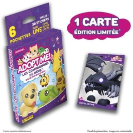 Panini PAN8051708021172 Pegatinas ¡Adoptame! Roblox, Blíster 6 bolsillos, 1 tarjeta edición limitada, 35 pegatinas