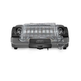 Delonghi BQ60.X Barbacoa Eléctrica 1900W, Doble Rejilla Ajustable, Bandeja Extraíble, Apta para Exterior