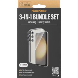 PanzerGlass Pack 3 en 1 para Samsung Galaxy S24 Ultra-Wide Fit con EasyAligner Vidrio Templado Protector de Pantalla