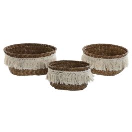 Cesta Boho DKD Home Decor Natural Blanco 16 x 6 x 16 cm Set de 3 Precio: 10.95000027. SKU: B16FMLTPVK