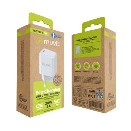 muvit for change cargador de pared Tipo C PD 20W blanco