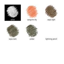 Staedtler Lápices Pastel 100P-SBK6 Blíster con 6 Lápices, Colores Sepia Claro, Sepia Oscuro, Ocre Oscuro, Sanguina Seca, Blanco, Iluminador