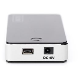 Digitus USB-Hub 7-Port 2.0->7xA2.0 Concentrador USB 2.0 de 7 Puertos, 480 Mbit/s, con Adaptador de Corriente, Negro