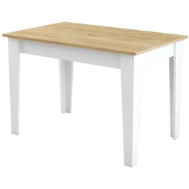 Mesa de cocina con almacenaje - KIEVA - Melamina - Blanco/Roble - Rectangular - 4/6 plazas - 110 x 75 x 72 cm Precio: 154.7900002. SKU: B15XD8E3XH