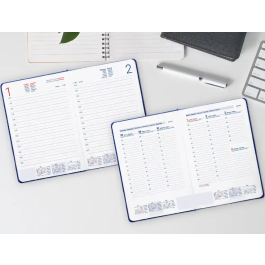 Liderpapel Agenda Encuadernada Corfu A5 2026 Día Página Negro Simil Piel Papel 60gr Fsc