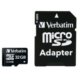 Verbatim Tarjeta de Memoria Micro SDHC 32GB Clase 10 de Alta Velocidad 10MB/s - Para Móviles, Cámaras y GPS con Adaptador SD
