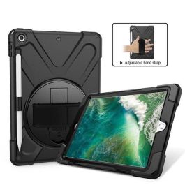 eSTUFF Funda AUSTIN Defender Negra para iPad 9.7 2018/2017, Antigolpes, con Correa de Mano y Hombro, Soporte 360º, Sin Protector de Pantalla