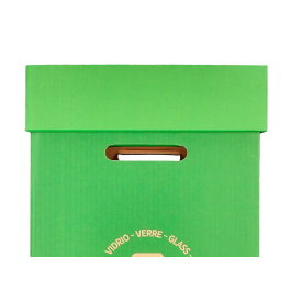 Liderpapel Contenedor Papelera Reciclaje Vidrio Carton Reciclado 450x350x650 mm 70 Litros Verde