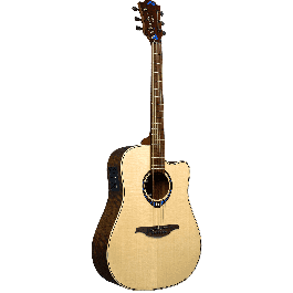 LAG Guitarra Acústica Dreadnought Tramontane Hyvibe 20 A/E Cutaway con Autoamplificación y Multiefectos Integrados