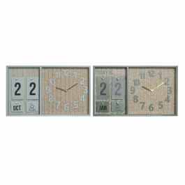 Reloj Pared Tropical DKD Home Decor Verde Menta Verde Oscuro 5 x 24 x 40 cm (2 Unidades) Precio: 29.99000004. SKU: S3021382