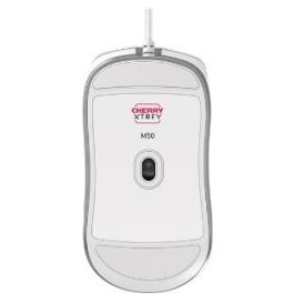 CHERRY XTRFY M50 Ratón Óptico con Cable USB, 12000 DPI, para Juegos, Diseño Ergonómico Mano Derecha, Blanco
